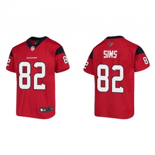 Youth Steven Sims Red Game Jersey