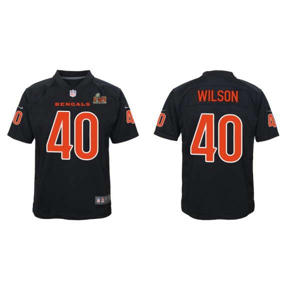 Youth Brandon Wilson Bengals Black Super Bowl LVI Game Fashion Jersey