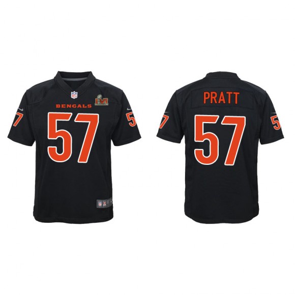 Youth Germaine Pratt Bengals Black Super Bowl LVI Game Fashion Jersey