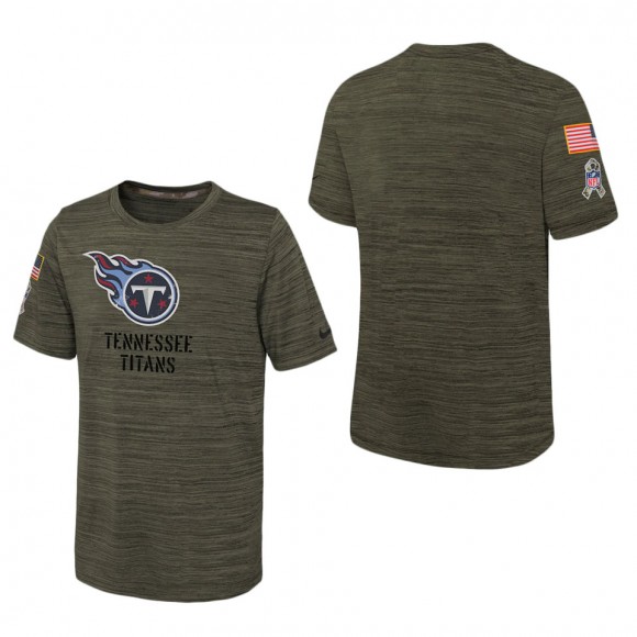 Youth Tennessee Titans Olive 2022 Salute To Service Velocity T-Shirt
