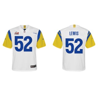 Youth Super Bowl LVI Terrell Lewis Rams White Gold Alternate Game Jersey