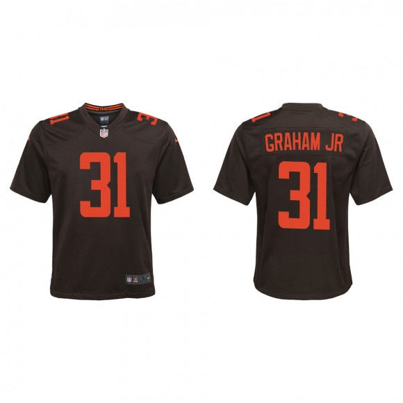 Youth Cleveland Browns Thomas Graham Jr. Brown Alternate Game Jersey