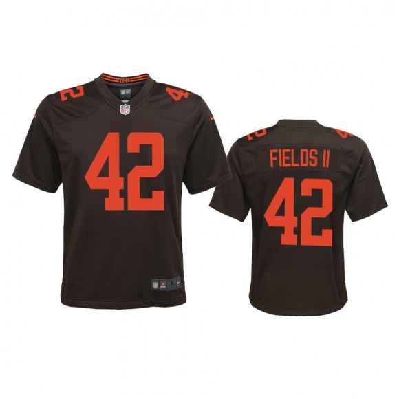 Youth Browns Tony Fields II Brown Alternate Game Jersey