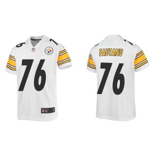 Youth Steelers Troy Fautanu White Game Jersey