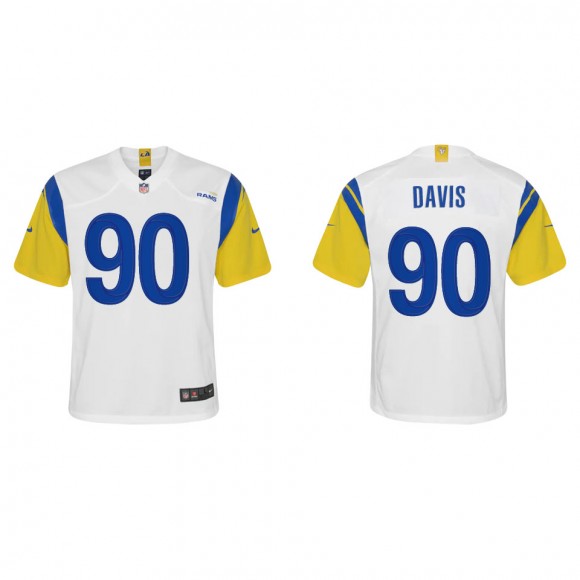 Youth Rams Tyler Davis White Alternate Game Jersey