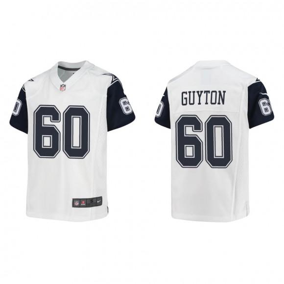 Youth Cowboys Tyler Guyton White Alternate Game Jersey