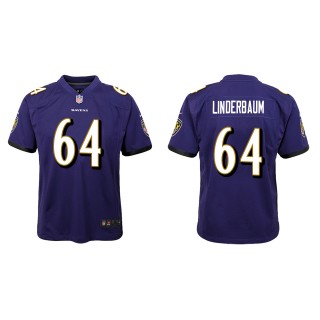 Youth Ravens Tyler Linderbaum Purple 2022 NFL Draft Game Jersey