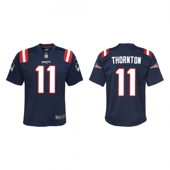 Youth New England Patriots Tyquan Thornton Navy Game Jersey