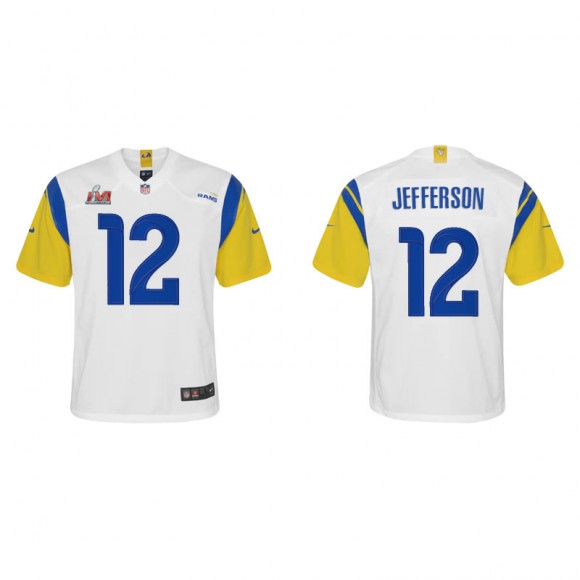 Youth Super Bowl LVI Van Jefferson Rams White Gold Alternate Game Jersey