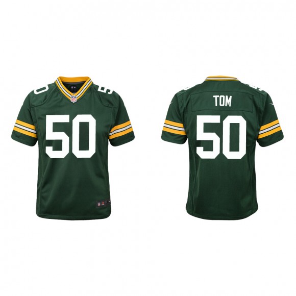 Youth Packers Zach Tom Green Game Jersey