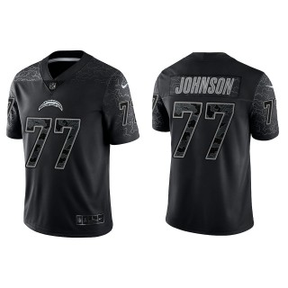 Zion Johnson Los Angeles Chargers Black Reflective Limited Jersey